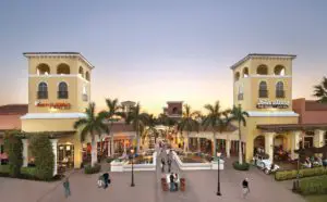 Sunset at the Miromar Outlet Mall with west facing view