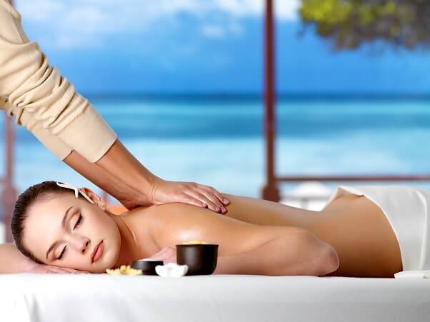 Relaxing woman having healthy massage