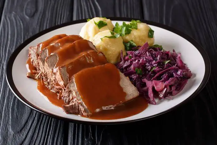 Tender pot roast at Black Forest German Food Beef Sauerbraten at German Restaurants in Fort Myers