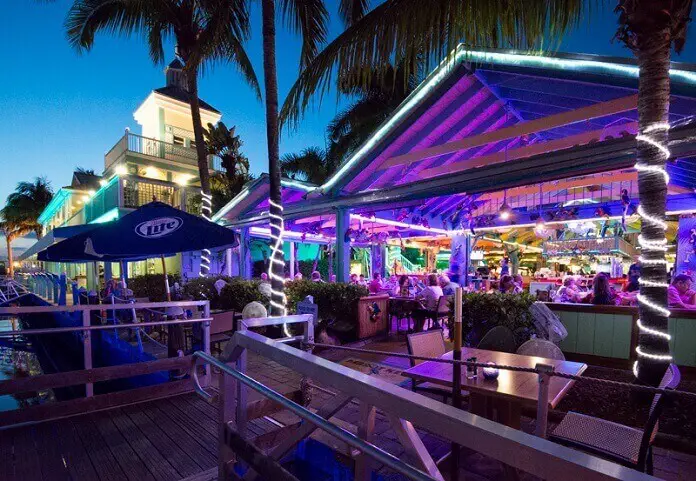 Night view of Parrot Key Caribbean Grill