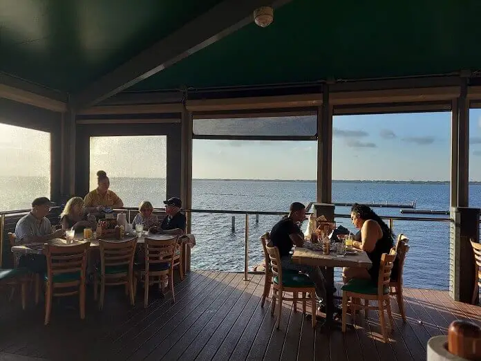 Enjoy beautiful view of beach while eating at Pinchers