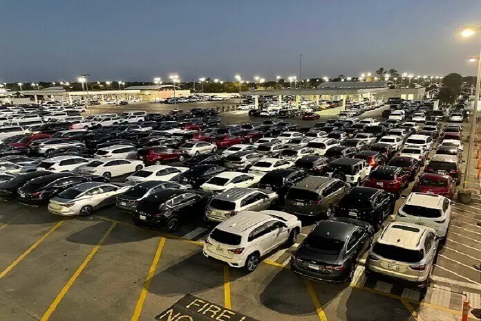 Long term parking lot of Fort Myers airport parking