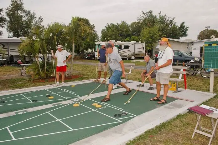 Old Mans enjoying games at Gulf Air RV Resort