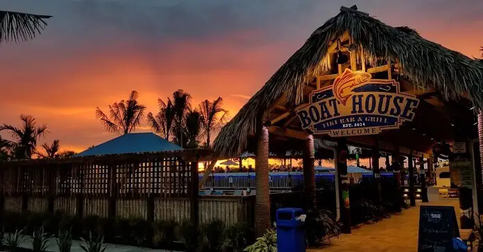 The beautiful view of The Boathouse Tiki Bar & Grill