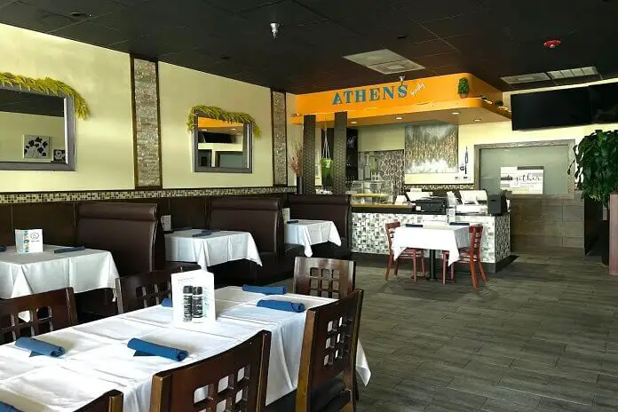 Dining area of Athens Family Restaurant