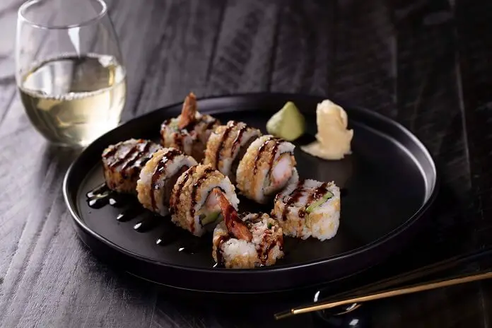  Shrimp Tempura Roll – Sushi Menu on the table of P.F. Chang’s